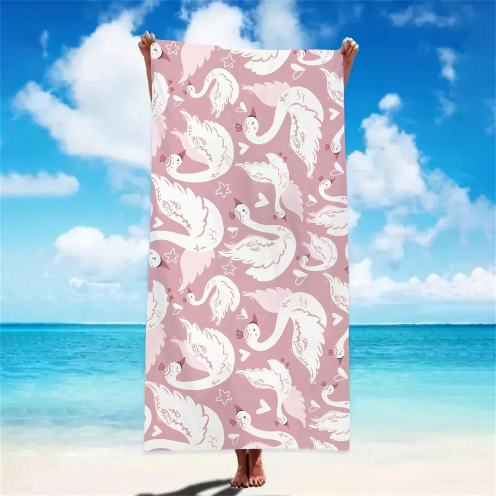 Cartoon Schwan Strandtuch Weiche Badetücher Saugfähig Schnelltrocknend Weich Yoga Schwimmen Outdoor Geschenk Handtuch Geburtstag Valentinstag