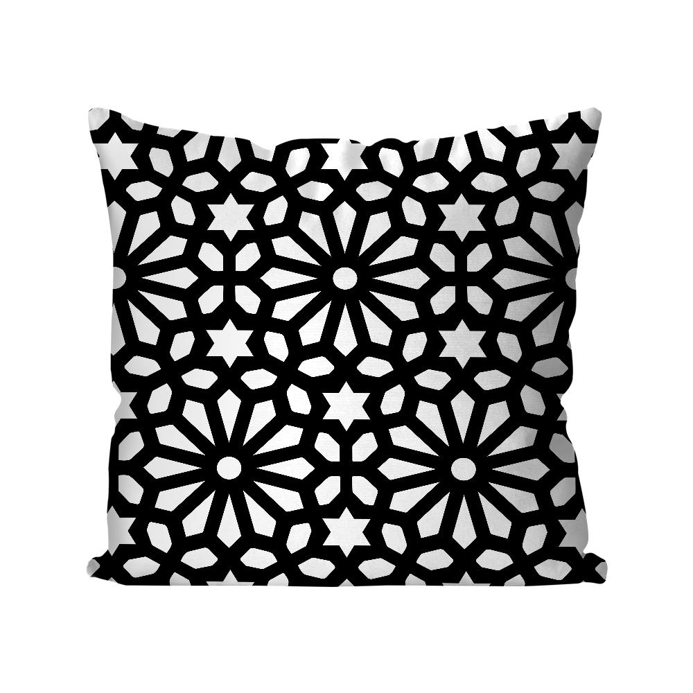 1pc Retro Simple Black And White Shape Pillow Case Square Pillow Bedroom Sofa LeisureCushionCarLiving Room Home Decoration 40X40