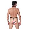 Men's European and American One-Piece PU Leather Thong Underwear