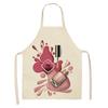 Nail Polish Lipstick Kitchen Cotton Linen Apron Bib Home Cleaning  Ladies  Cooking Picnic