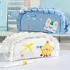 Quilted Design Pencil Pouch 3 Layer Compartment Stationery Organizer Pencil Case For Kids