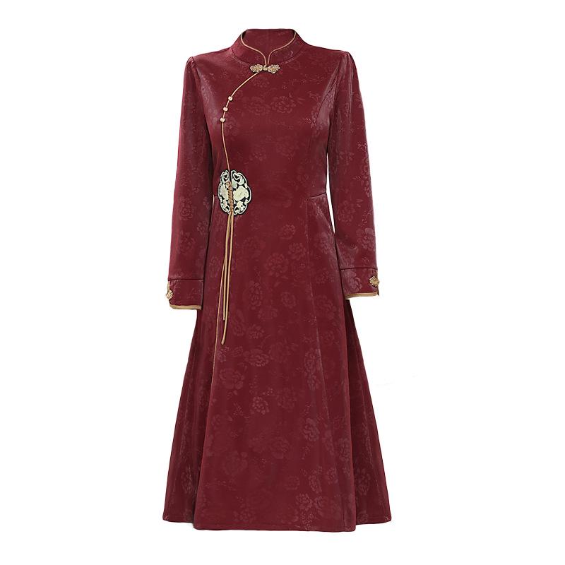 Elegant Spring Qipao Dress for Middle-aged Women - 2026 Chinese Style Skirt
