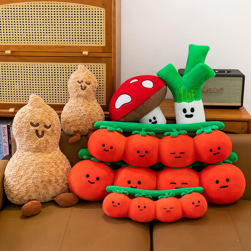 Mushroom Tomato Doll Super Green Onion Super Plant Series Tomato Plush Toy Doll Throw Pillow Gift