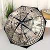 1pc Compass Map Automatic Folding Umbrella, 8-Rib Sturdy Canopy, Portable Travel Umbrella for Outdoor Use