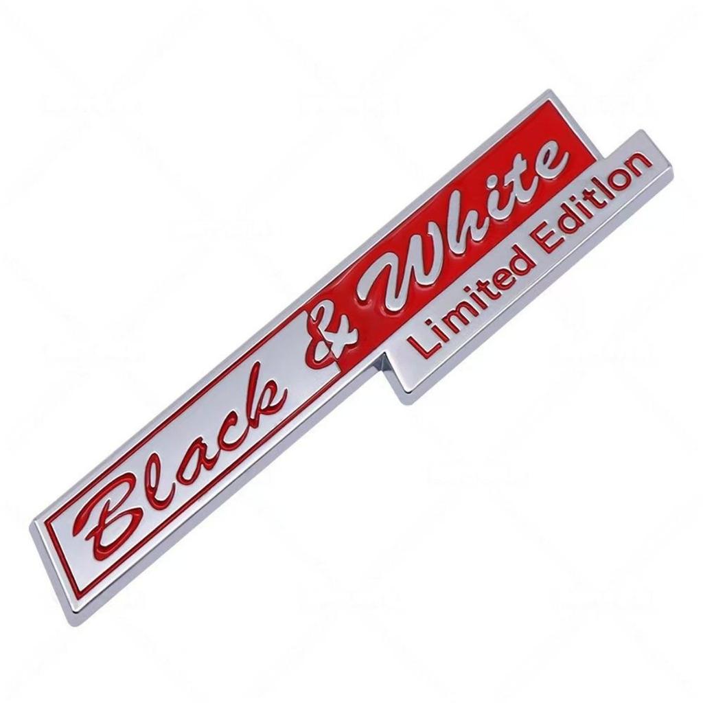 3D Metall Limited Edition Schwarz&Weiß Logo Abzeichen Aufkleber Seitenkotflügel Kofferraum Heck Emblem Aufkleber