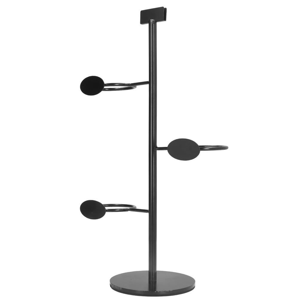 Cup Holder 3 Holes Black Appearance Iron Material Simple Stylish Cup Display Stand for Party