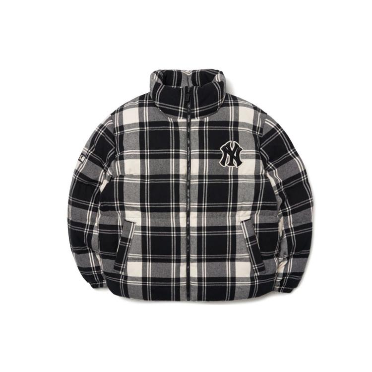 MLB New York Yankees Puffer Jackets Unisex Black Stand Collar Moderate Padded Puffer Jacket 3ADJP0216-50CRS M