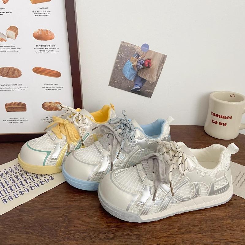 Atmungsaktive Mesh-Damenschuhe mit dicker Sohle, Sommer neu, vielseitig und leicht, Netzschuhe, lässige Sport-Board-Schuhe