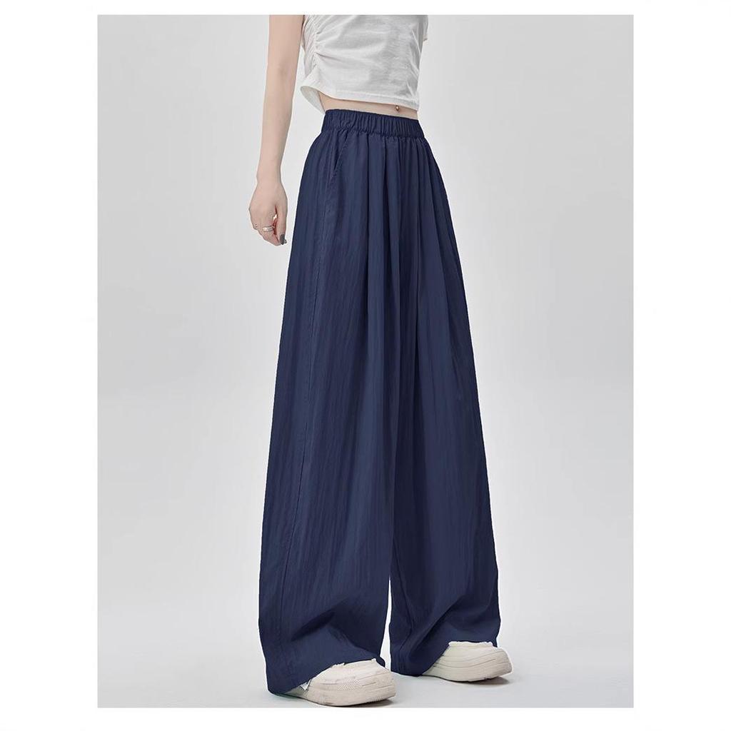 Ice Silk Wide-Leg Women's Summer Pants 2026 - Lightweight, Wrinkle-Resistant Cotton with High-End Drape Design.