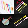 Goeielewe Mixing Spoon, Melamine Long Espresso Spoon, Colorful Latte Spoon, Dessert Ice Cream Spoon, Cocktail Stirring Spoon for Coffee Desserts, 8.8