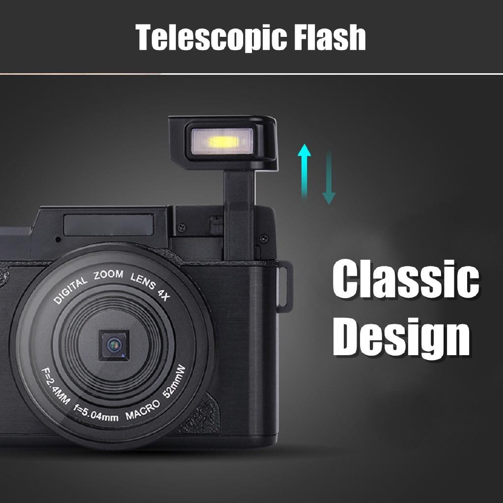 Professional HD 1080P Video Camcorder Full Vlog Digital Camera 8.0 MP CMOS Max 24MP Vlogging Camera