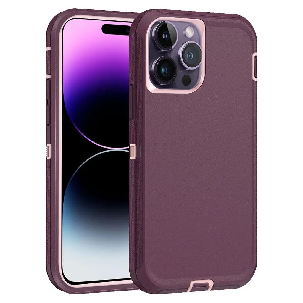 3 In 1 Hybrid Heavy Duty Armor Case for IPhone 16 Pro Max 15 14 13 12 11 Shockproof Cover for IPhone 7 8 Plus X XS Max XR Otter Case Box Cover