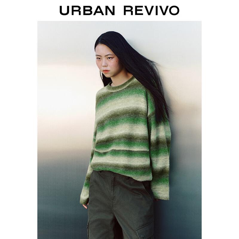 UR Damski sweter w stylu retro, blok kolorów, luźny splot