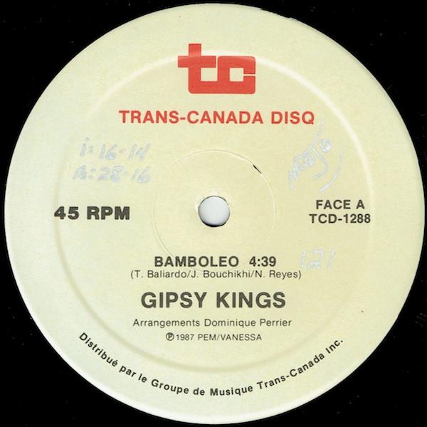 Виниловая пластинка GIPSY KINGS Bamboleo TCD1288 TransCanada Di 1987 Канада Латинская Подержанная