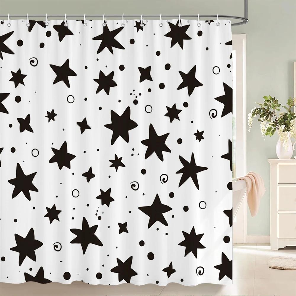 1 Pcs Simplicity style Shower Curtain Black and white Printed Bathroom Curtain Waterproof Polyester Home Decoration Curtain