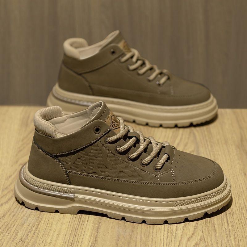 

Martin boots men s shoes spring retro casual leather shoes men s leather waterproof non-slip help tooling short boots 44 коричневый