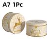 Christmas Tinplate Candy Tin Can Metal Box Cartoon Elk Santa Claus Letter Printed Xmas Candy Cookie Tea Storage Gift Case