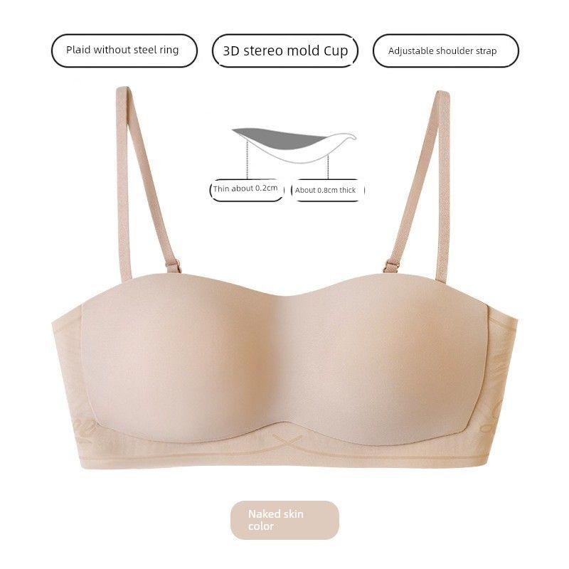 

Seamless Intimates Women s Wireless Bra Non Slip Push-up Thin Invisible Plaid Breathable Push-up Beautiful Back Basic Naked skin color M