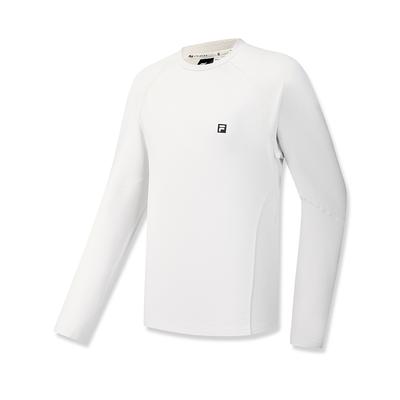 Fitness Series Simple Sports Casual Training Comfortable Stretch Pullover Crew Neck Long Sleeve T-Shirt Men Tops A11M611214F-WT