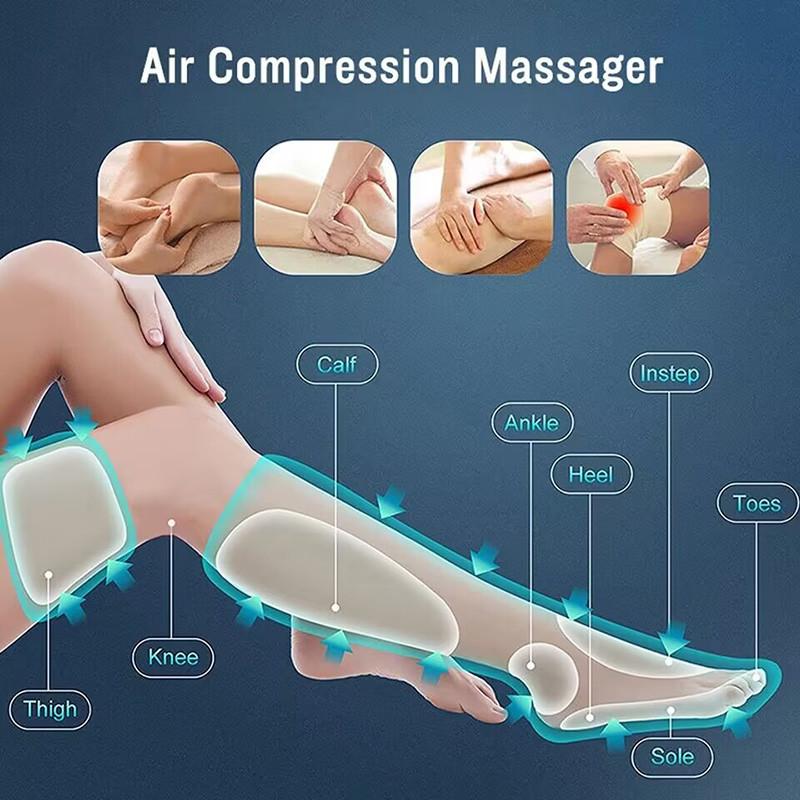 Electric Air Compression Foot Leg Massager Circulation Health Care Therapy Device Calf Thigh Compression Massage Machine
