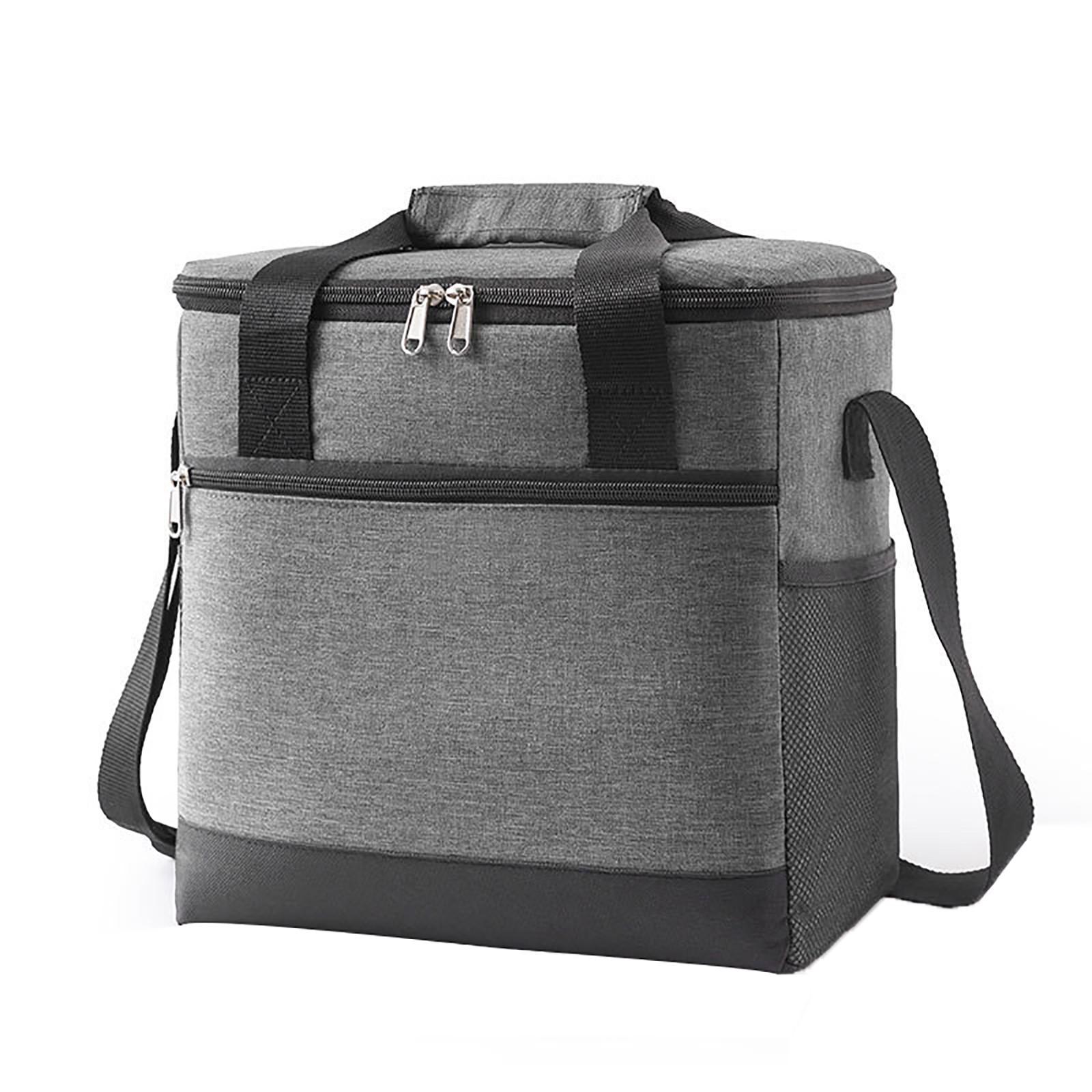 

Oxford Fabric Large Capacity Insulated Lunch Bag Portable Handheld Thermal Food Storage Cooler Bag with Multiple Pockets for Outdoor Work School One Size