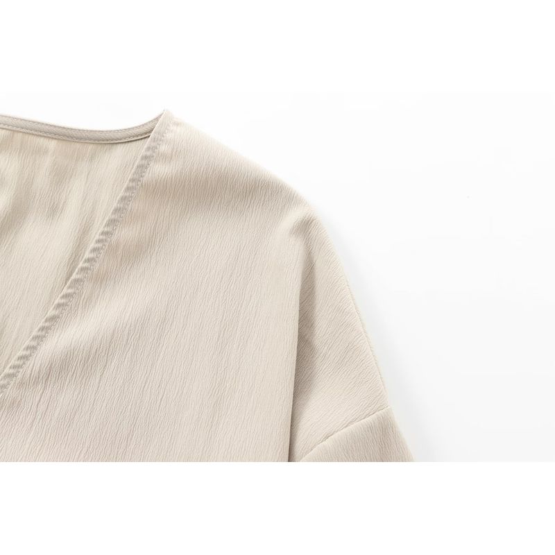 Kaslead New Arrival Women's Fashion Style Texture Kimono Shirt Casual Pants 5427754 5427502