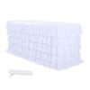Ruffled Table Skirt 5-Tier Pleated Chiffon Tablecloth Reusable Tutu Table Skirt for Classroom Teacher Desk Back To School Birthday Party Cake Dessert