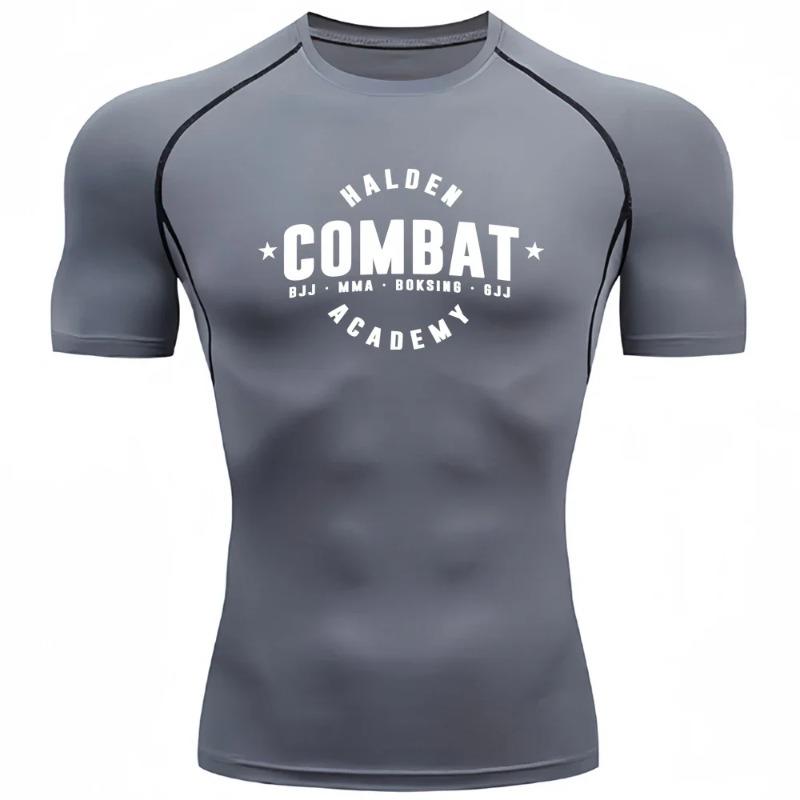 Gym Compression Shirt Men Running Compression Short Sleeve Tees Fitness Sweatshirt Elastic Sweatshirt Male Athletic Tops Elastic Tight Sportswear