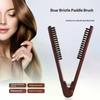 V-Shape Straightening Comb Paddle Brush Anti-Static Boar Bristle Hair Straightener Styling Tool For Smoothing & Detangling