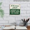 2D Flat 1pc - 2D Flat Signboard, Fun Warning Sign, No Dogs Allowed To Walk On The Lawn Sign, Retro Aluminum Sign, Courtyard Wall Art, No Dogs Allowed