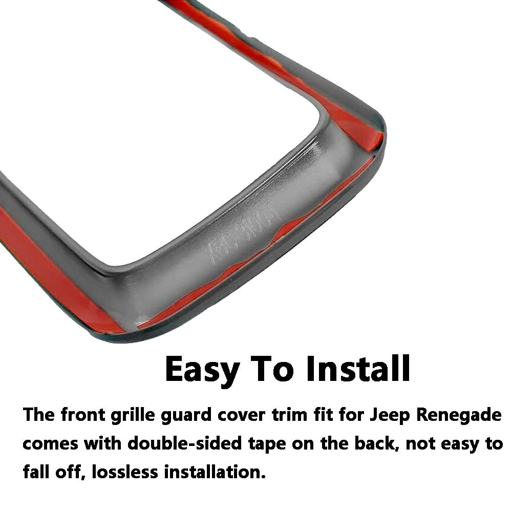 Racing Grills for Jeep Renegade 2019-2024 Insert Mesh Vent Bezel Ring Outlet Exterior Styling