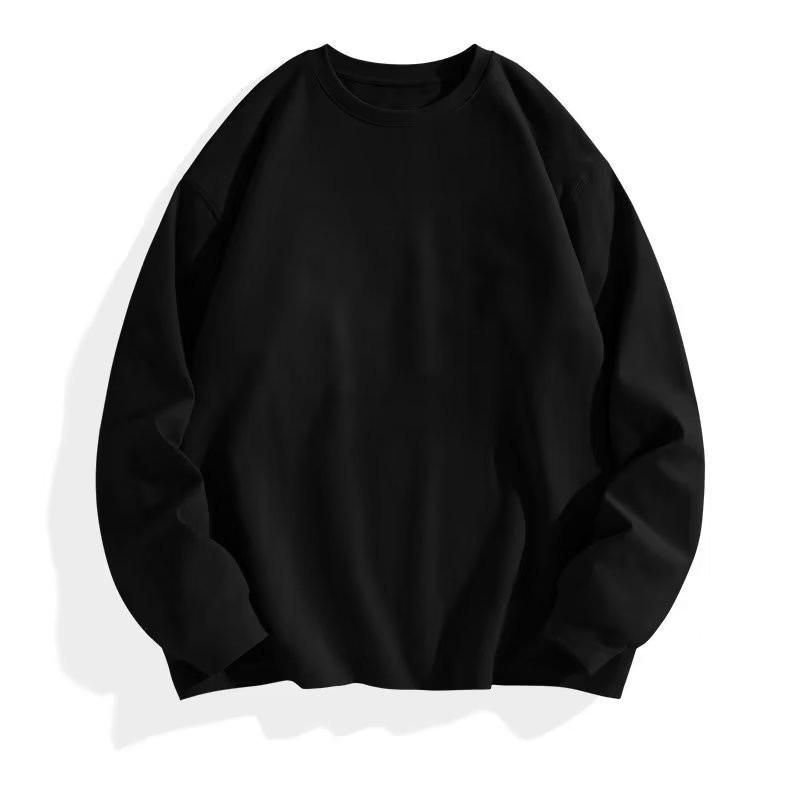 Plus Size 300 Jin Men's Loose Fit Drop Shoulder Crew Neck Solid Sweatshirt