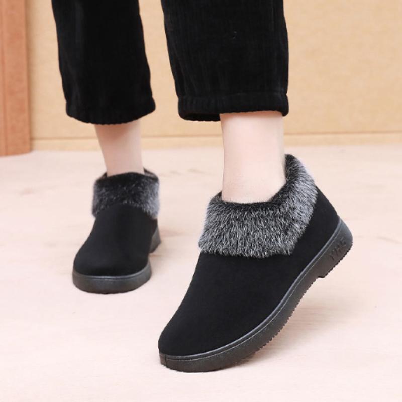 Winter Women's Flat Shoes Fleece-Lined and Thickened Warm Casual Shoes