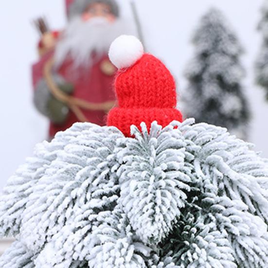 Mini Christmas Tree Small Tabletop Artificial Flocking Snow Christmas Tree with Wooden Stand for Dining Table Desk Home Holiday Decoration