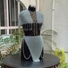 Edgy Chainmail Body Armor Set Silver Statement Top  Skirt for Festival, Cosplay And Layered Fashion
