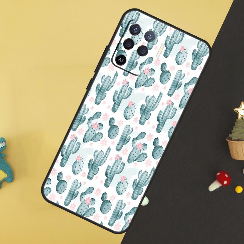 Kaktus Sukkulente Hülle Für Oppo A80 A60 A40 A54 A74 A94 A18 A38 A58 A78 A98 A96 A76 A16 A15 A17 A57 A5 A6 Pro