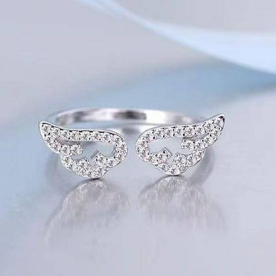 

Korean Angel Wing Adjustable Diamond Ring for Women Adjustable