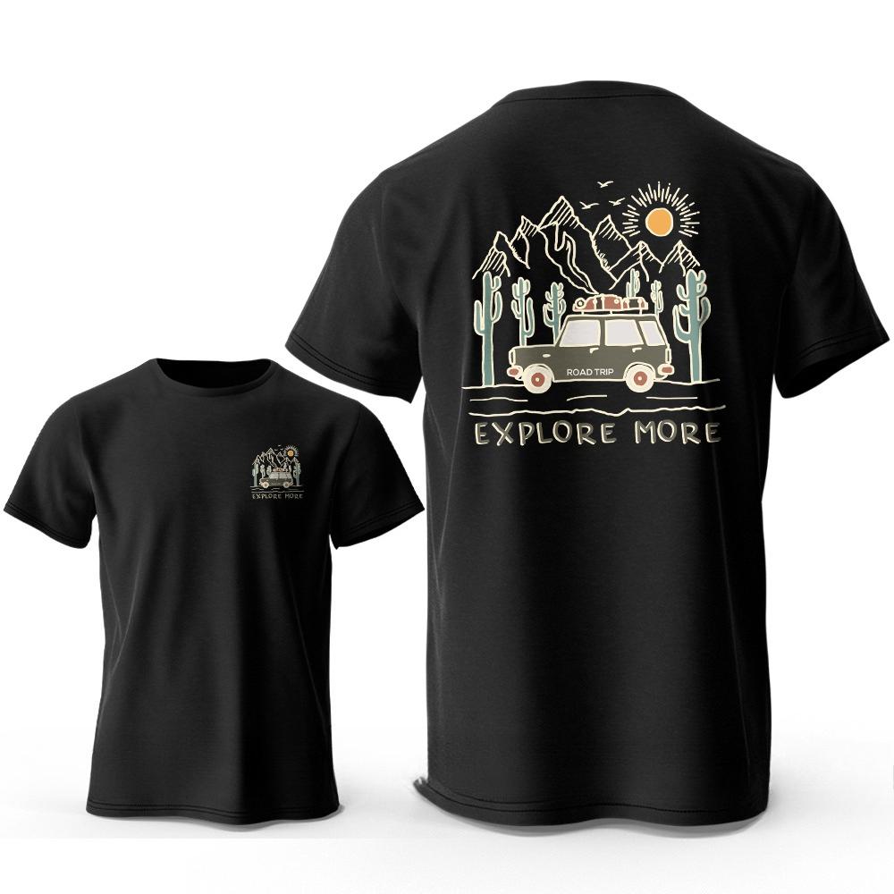 Explore More Printed Tshirt Cotton Adventure Graphic Tees For Unisexs Clothing Unisex 2026 Summer New Tops Wanderlust Streetwear