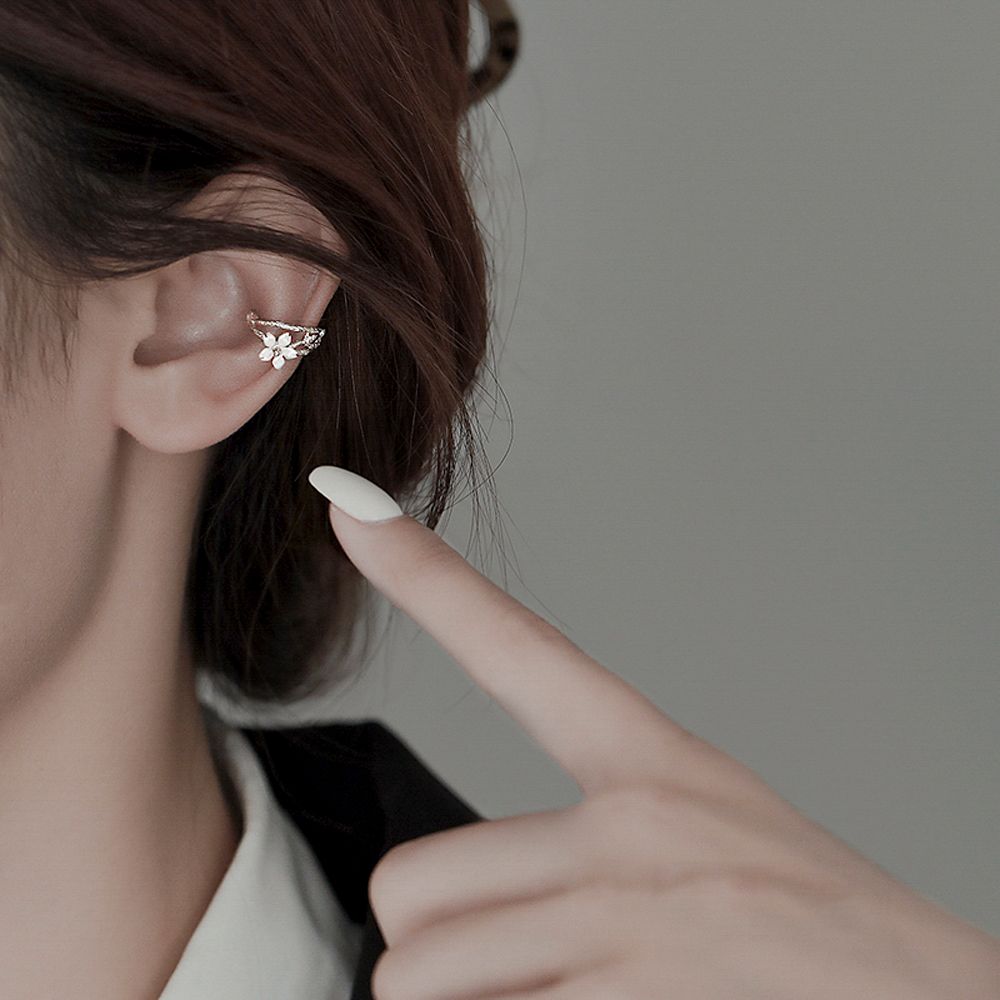 Piercing Ear Bone Clip Cartilage Clip Earrings Flower Ear Clips Ear Cuff Korean Earrings for Women