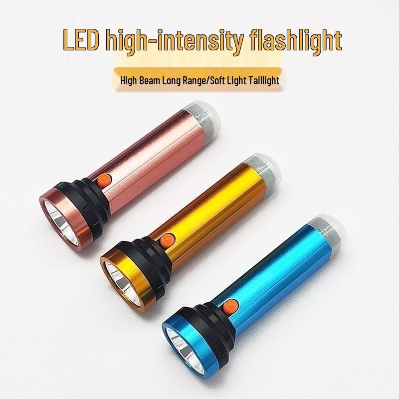 Mini High-Intensity Aluminum LED Flashlight with Long-Range Illumination and Built-in 18650 Lithium Battery