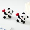 Cute Panda Ornament Desk Accessories Plastic Panda Birthday Cake Decoration Bedroom Ornament Home Decor Christmas Gift for Kids