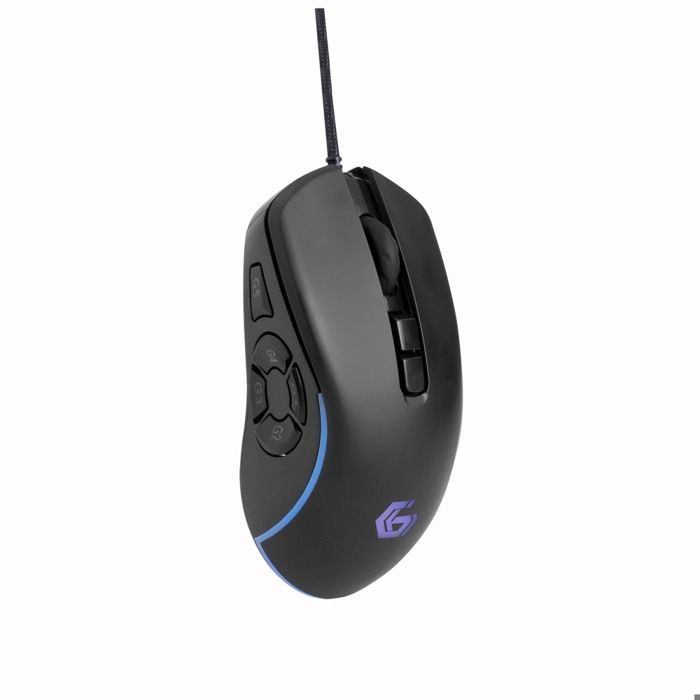 Gembird Souris De Jeu Haute Précision USB - Confort Ergonomique, Rétroéclairage RGB Personnalisable Et 10 Boutons Programmables Pour