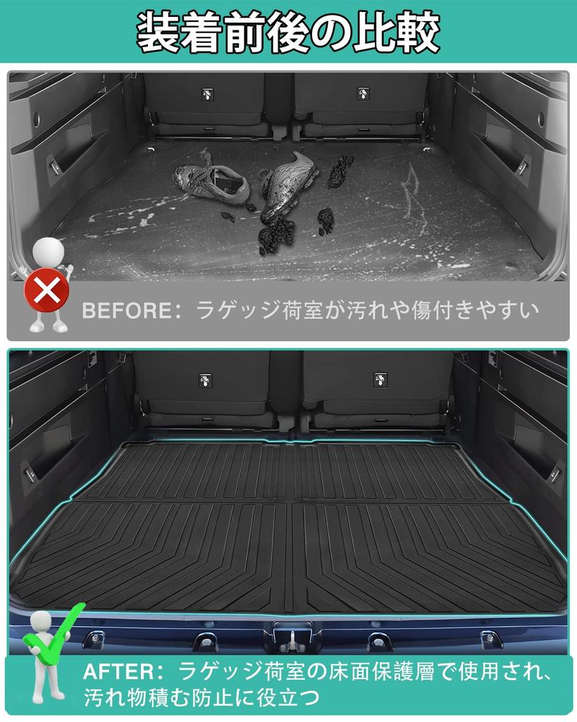Mixsuper 3D Luggage Mat for Daihatsu New Atrai December 2021 Waterproof Cargo TPE Interior 1 Piece New Atrai S7 S700V/S710V (6th Generation, -