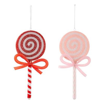 Elegant Pink Bow Christmas Lollipop Decorations Red Pink Ornaments