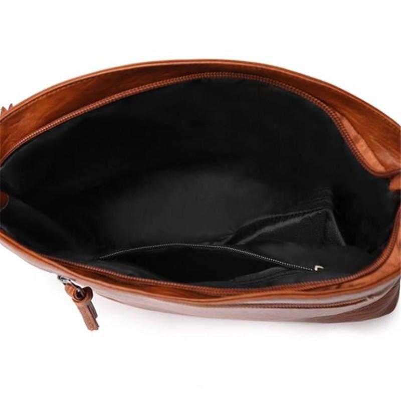 Fashion Vintage Soft Leather Messenger Bag, Retro Multiple Pocket Shoulder Bag, Fashion Women's Crossbody Bags & Purse