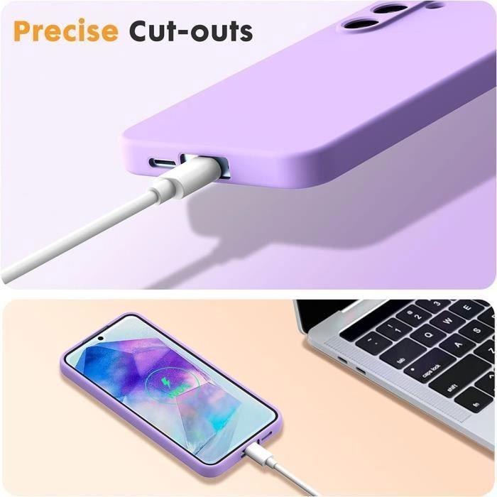Coque de protection - BOOLING - pour Samsung Galaxy A35 5G - Silicone souple violet - Effet mat - Antidérapante