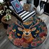 Deer Round Area Rug,Carpet Rug for Living Room Bedroom Sofa Playroom Decor,Non-slip Floor Mat