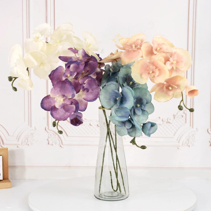 8 capete Fluture Artificial Orhidee Floare pentru Casa Cameră Decorare Grădină DIY Buchet de nuntă Real Touch Mătase Phalaenopsis Plant