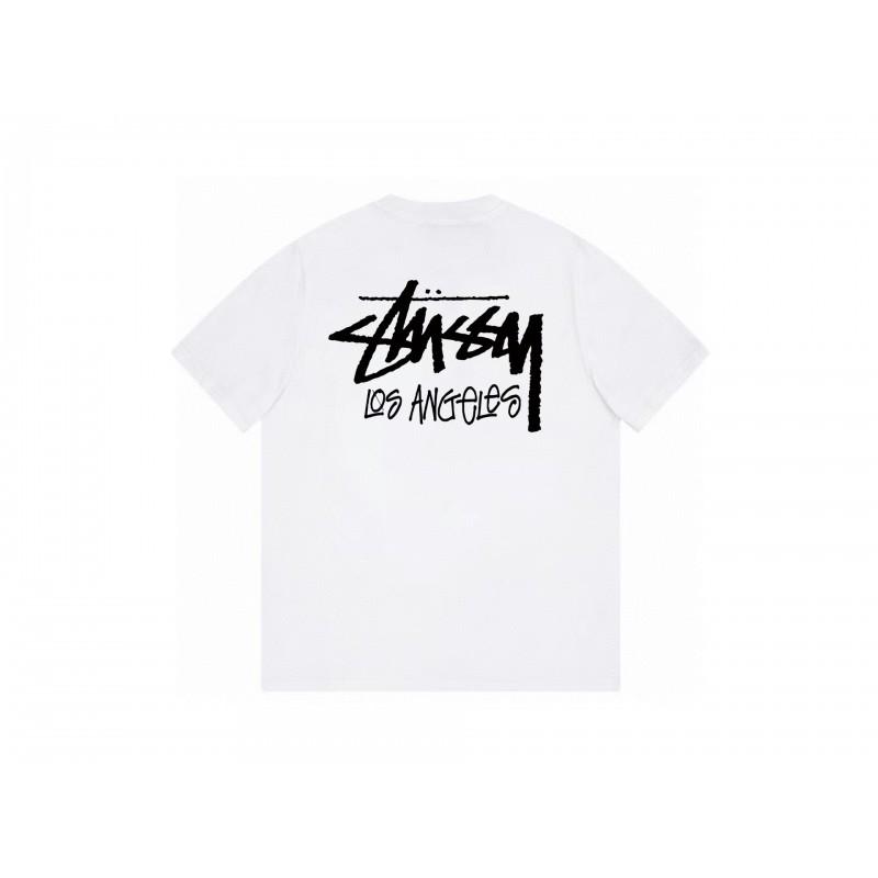 Stussy Short Sleeve T-Shirt Teens Loose Fit 270g Cotton Round Neck Casual Wear