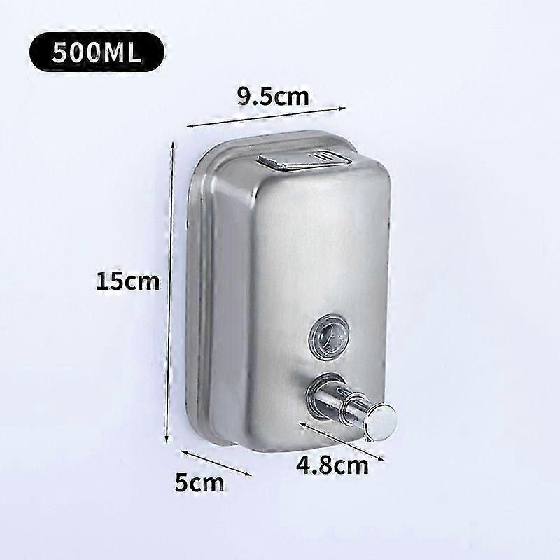 Black Vandal-proof stainless steel soap dispenser 500ml